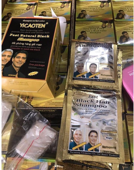 Hộp 10 gói dầu gội nhuộm đen tóc YOCAOTEN - gội là đen