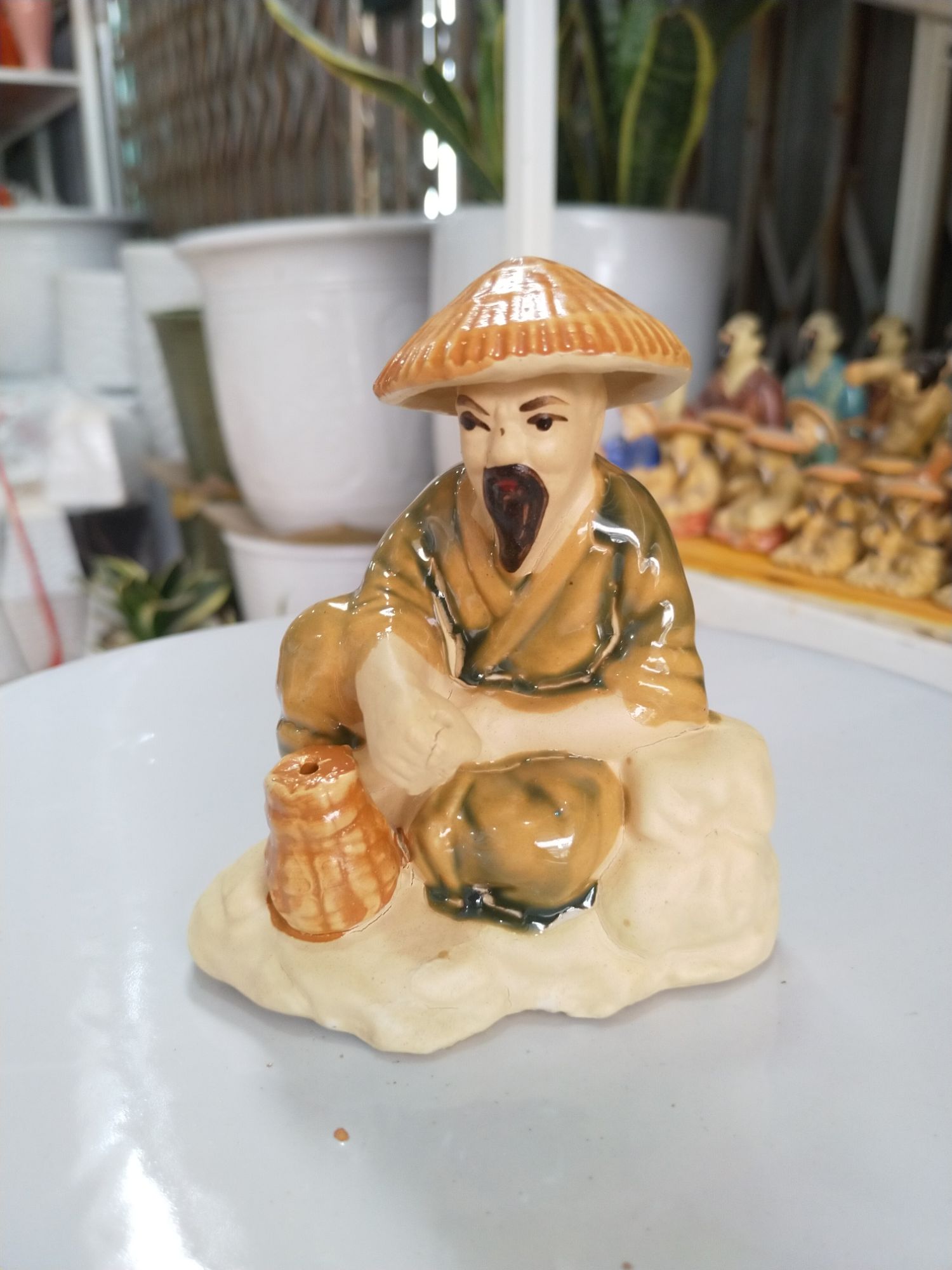 ÔNG CÂU CÁ CỠ TO GỐM SỨ BÁT TRÀNG