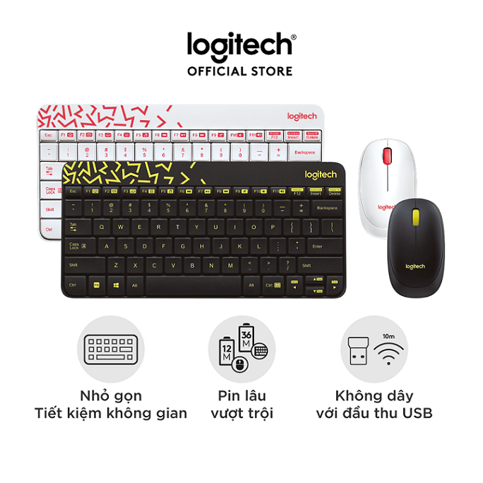 Bộ bàn phím chuột không dây Logitech MK240 Nano
