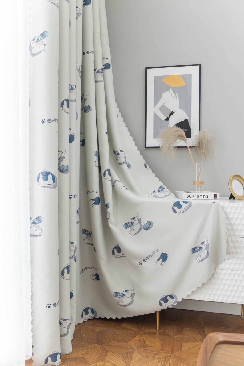 Rèm khoen lỗ treo cửa chống nắng cao 1.35M ,rèm treo tường trang trí decor phòng RC021