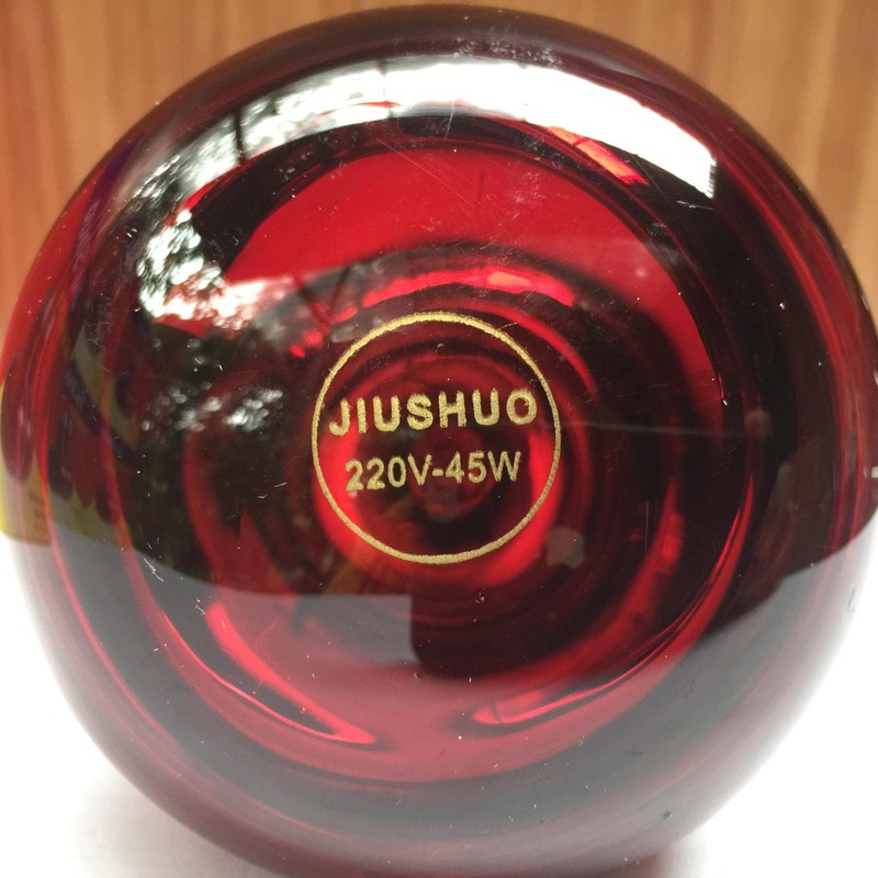 Bộ 2 Bóng đèn Hồng ngoại sưởi ấm Thú Y cao cấp 45w + tặng 2 đui sứ