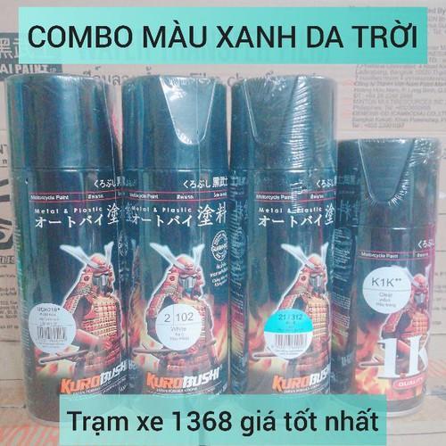 SƠN SAMURAI COMBO SƠN XỊT MÀU XANH DA TRỜI 312 GỒM 4 CHAI