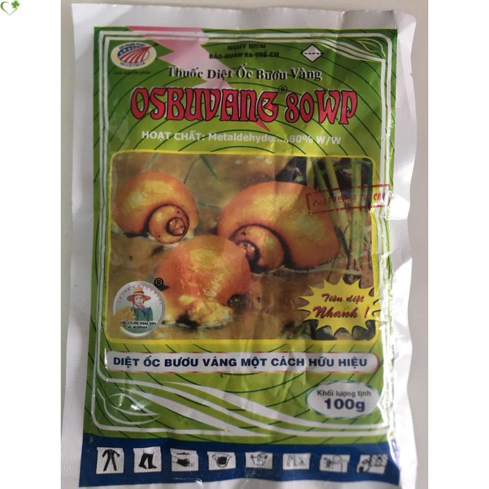 Osbuvang 80WP gói 100gram chuyên diệt ốc bưu vàng với hoạt chất Metaldehyde