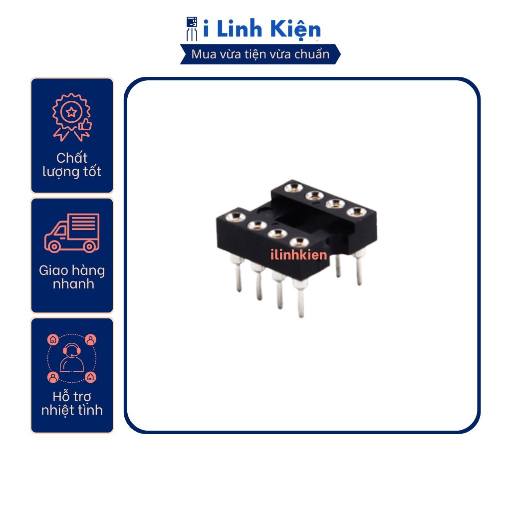 Đế IC 8 chân DIP-8 loại tròn chất lượng tốt