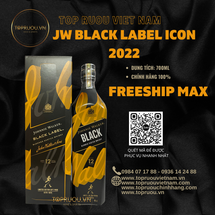 [TopRuouVietNam] Rượu Whisky Johnnie Walker Black Label Icon 2022 - 750ml [Hàng Thật]