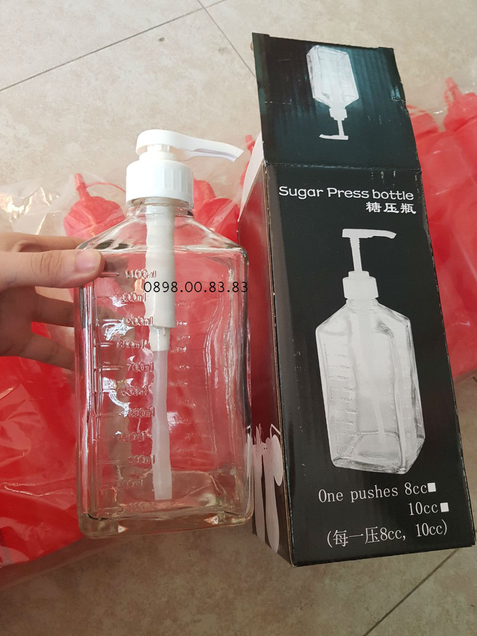 Bình Bơm Siro Thủy Tinh 1100ml