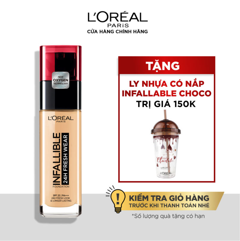 Kem nền 24h mịn nhẹ lâu trôi LOreal Paris Infallible 24h Fresh Wear Liquid Foundation30ml