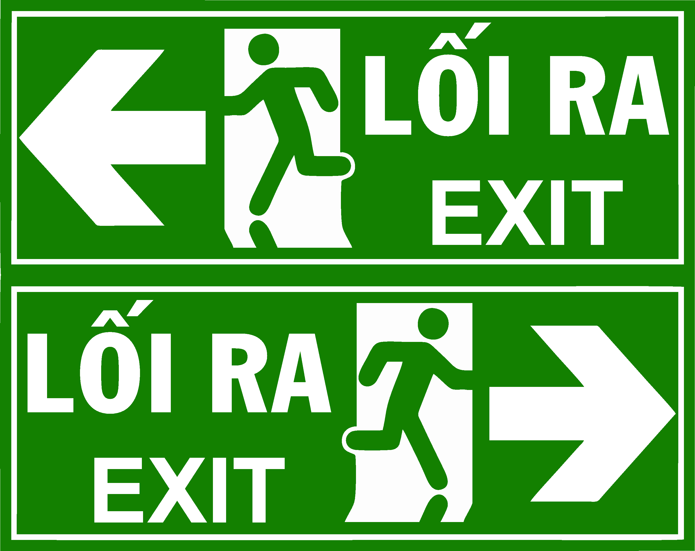 LOGO TEM STICKER CHỈ DẪN LỐI THOÁT HIỂM EXIT LỐI RA, CHỈ DẪN LỐI RA