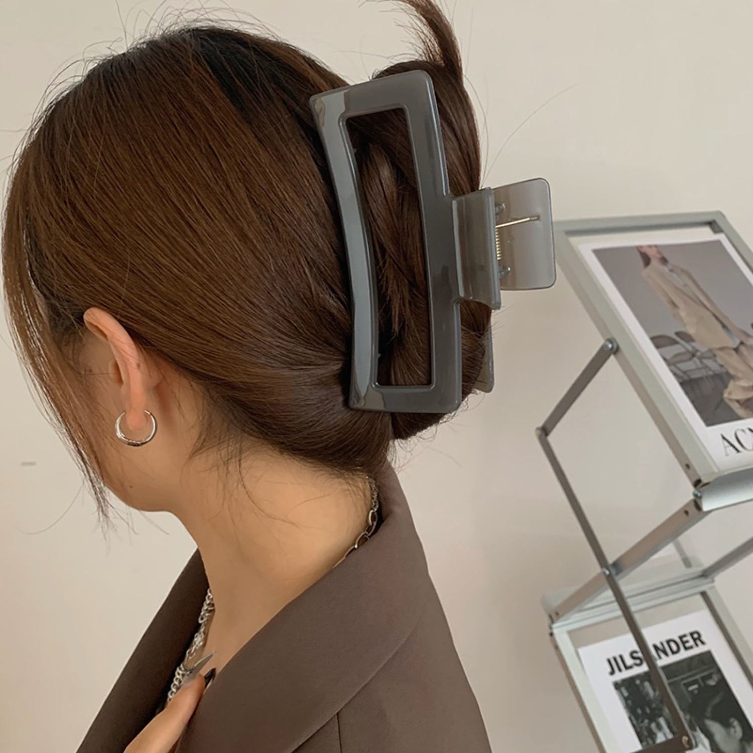 Kẹp Tóc Càng Cua Màu Thạch Siêu Lớn 13cm Dành Cho Tóc Dày