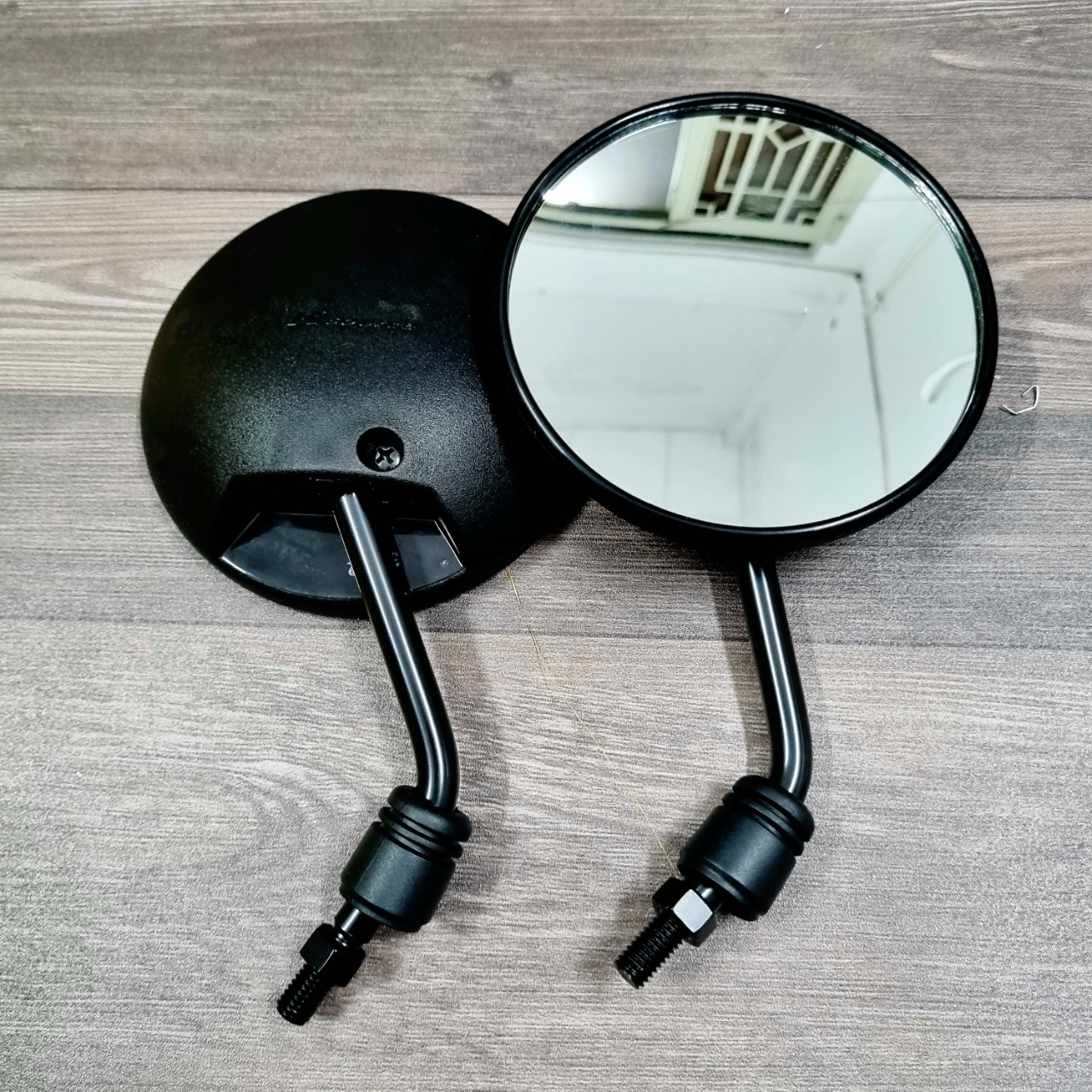 Cặp kính chiếu hậu, gương chiếu hậu xe máy cub tròn gắn các dòng xe honda wave, dream, vario, sh...