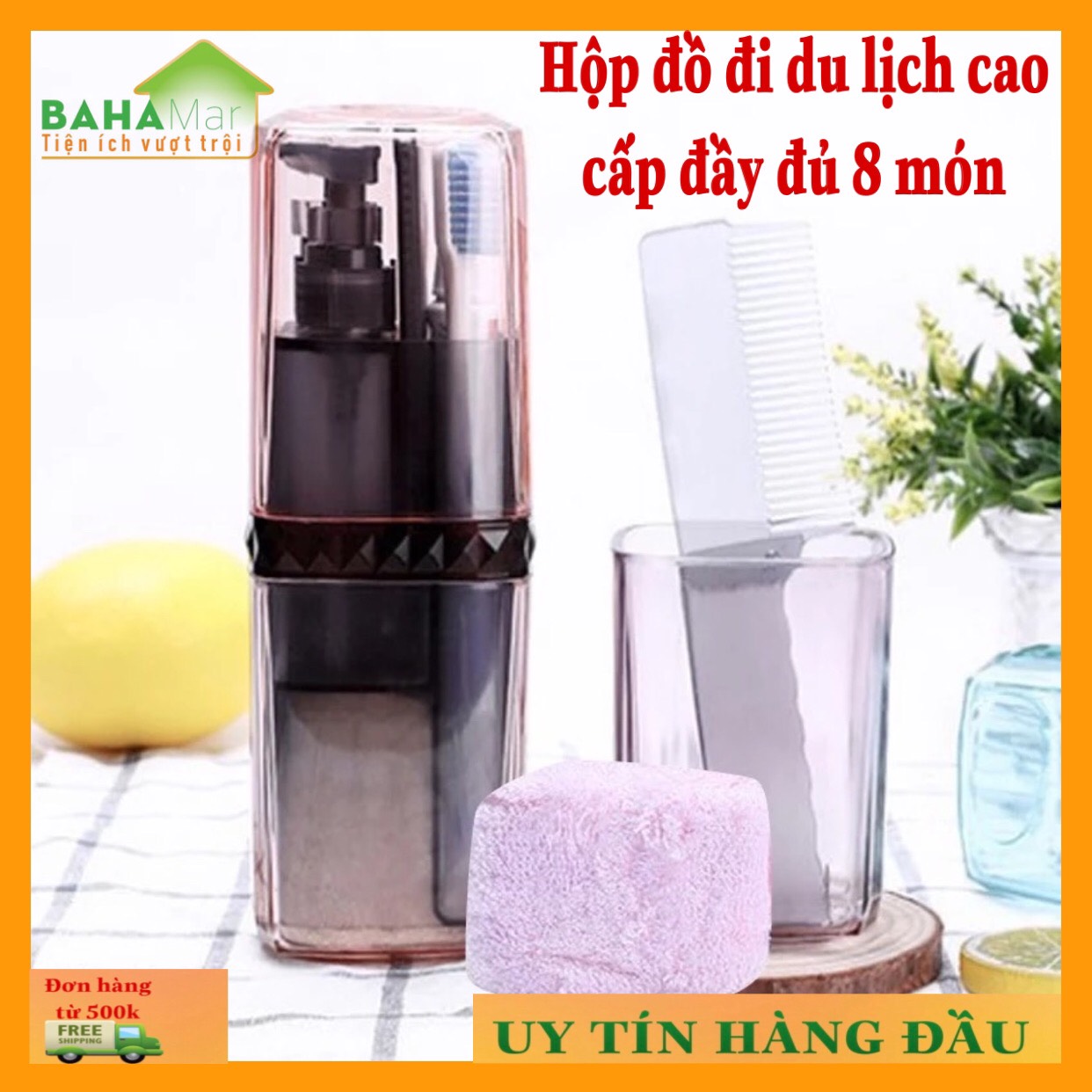 HỘP BỘ CỐC BÀN CHẢI ĐÁNH RĂNG DI ĐỘNG ĐA CHỨC NĂNG "BAHAMAR" gồm 8 món đầy đủ cho  việc vệ sinh cá nhân khi đi du  lịch, đi công tác. rất tiện gọn và hữu ích với mọi người. Là thứ không thể thiếu trong va li mọi người