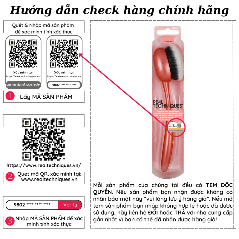 Cọ tán nền Real Techniques blend and blur foundation makeup brush