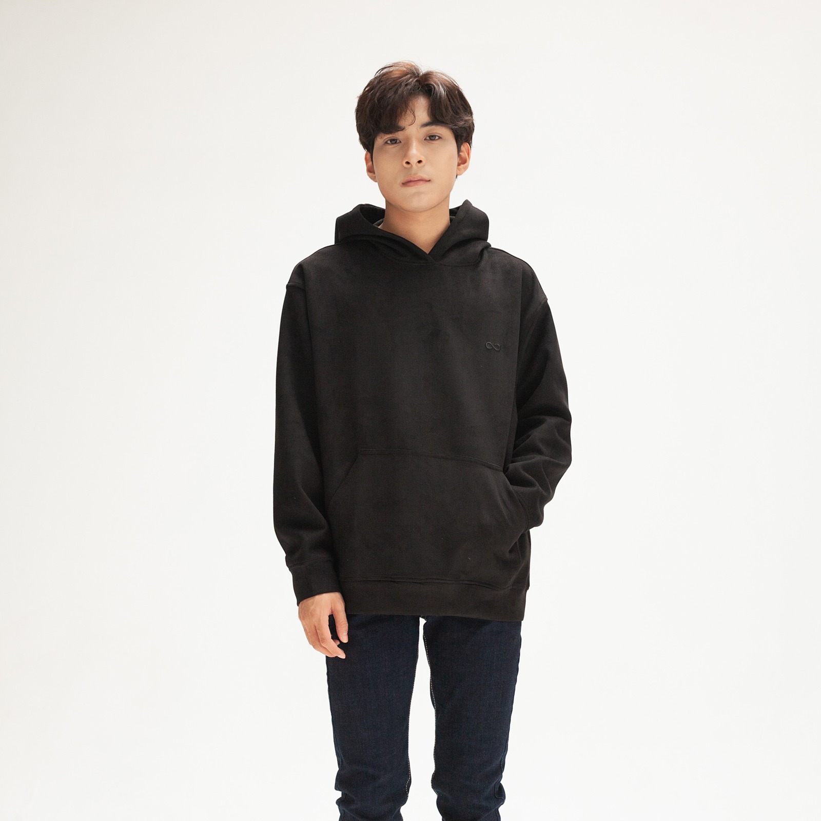 Áo hoodie basic da lộn LOOK SUEDUE HOODIE