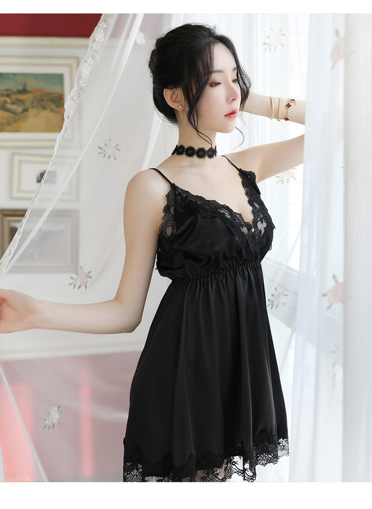 Váy Ngủ 2 Dây Vải Lụa Hở Lưng Cao Cấp