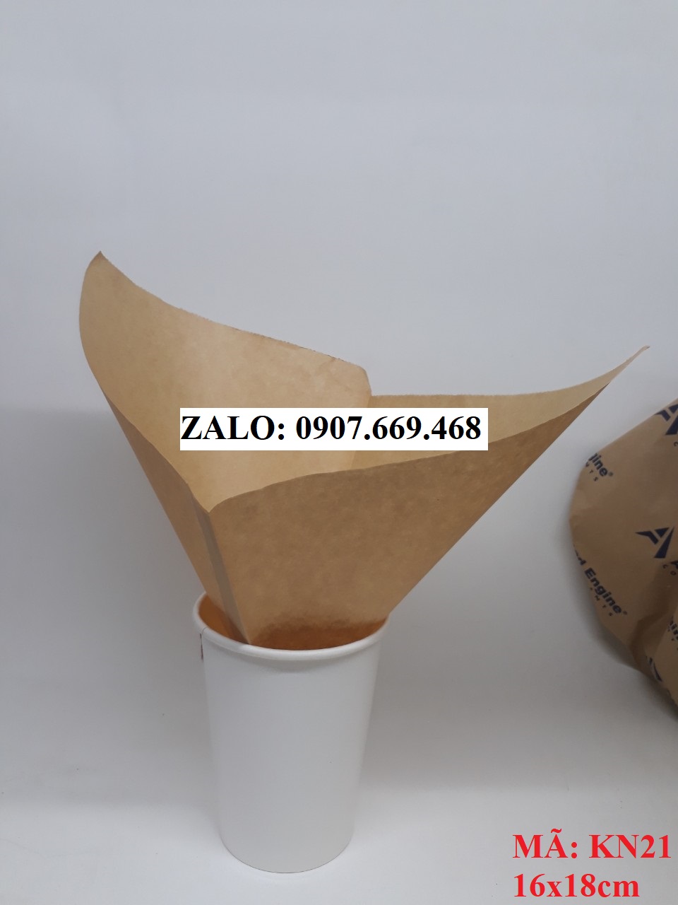 Túi giấy kraft 2 miệng dùng đựng bánh hamburger (combo 100 túi)