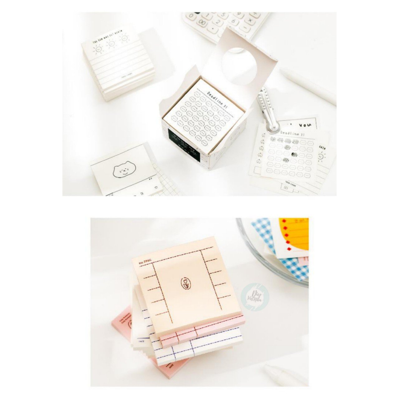 [HCM]HỘP GIẤY NOTE HỌA TIẾT 400 TỜ VER 2