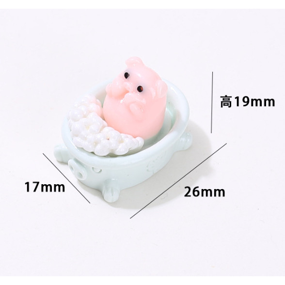 Mô hình heo con tắm bồn decor trang trí terrarium