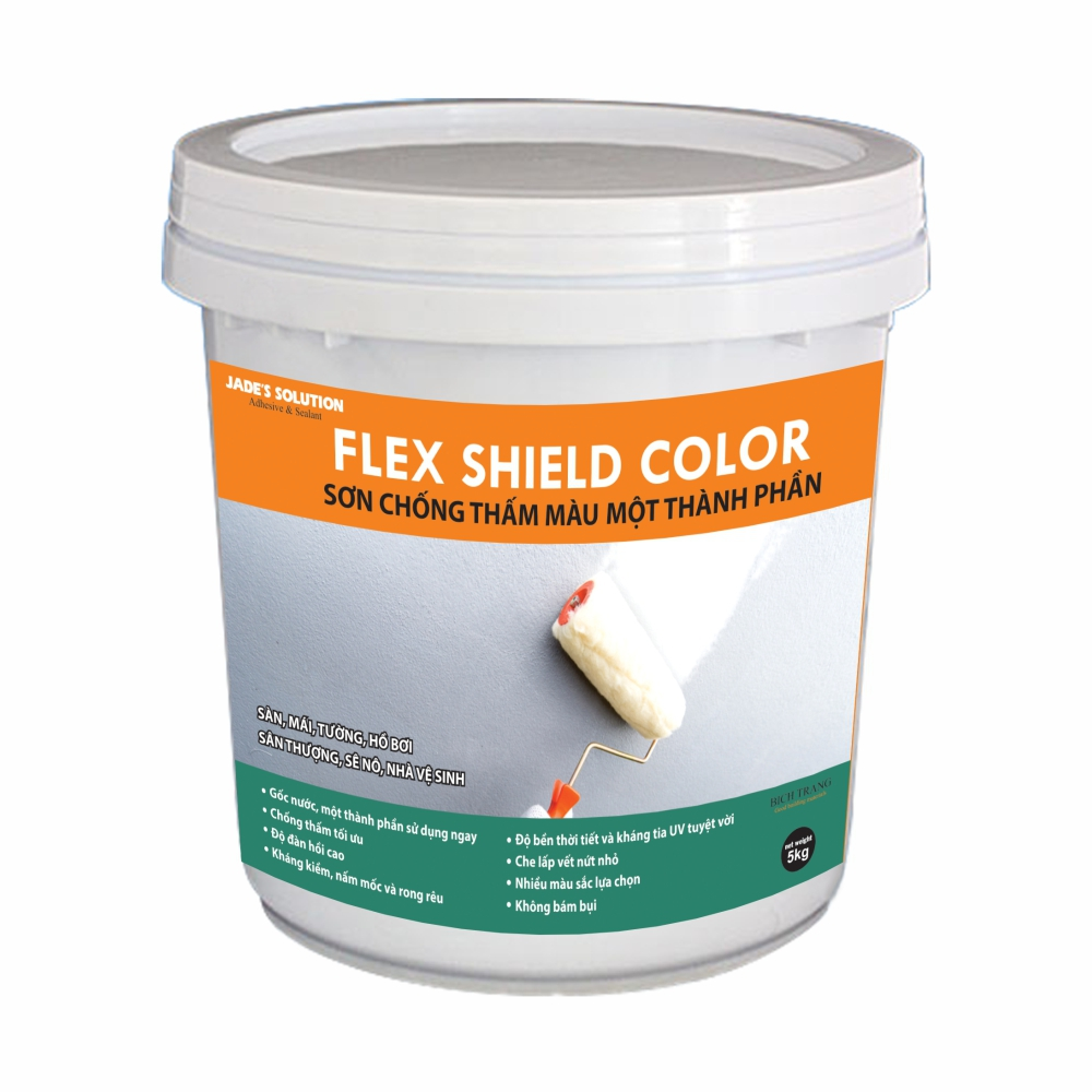 SƠN CHỐNG THẤM 1 THÀNH PHẦN CHUYÊN DỤNG NGOẠI THẤT - FLEX.SHIELD.COLOR (loại 5 kg/thùng)