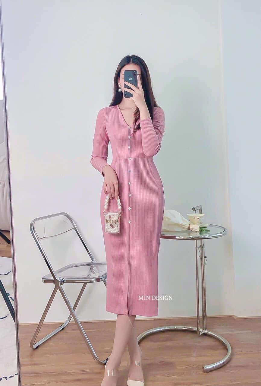 Váy len cổ tim MIN DESIGN