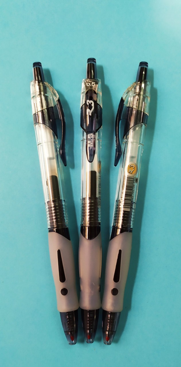 M&G [03 cây] bút bi nước GP1163 xanh, đỏ và đen.