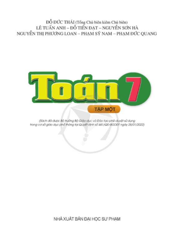 Toán Lớp 7 Tập 1 - Bo Canh Dieu