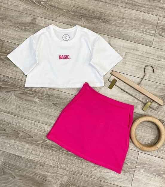 Set Áo Croptop Basic + Chân Váy Midi (Có Lót Quần) Siêu Hot LH52