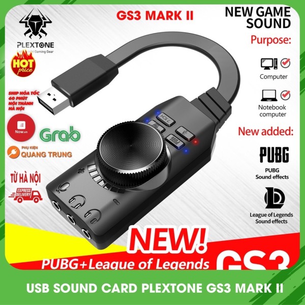 Bảng giá Sound card ( card âm thanh 7.1 ) plextone Gs3 mark II phiên bản mới nhất,chơi game PUBG, League ò Legends cực phê Phong Vũ