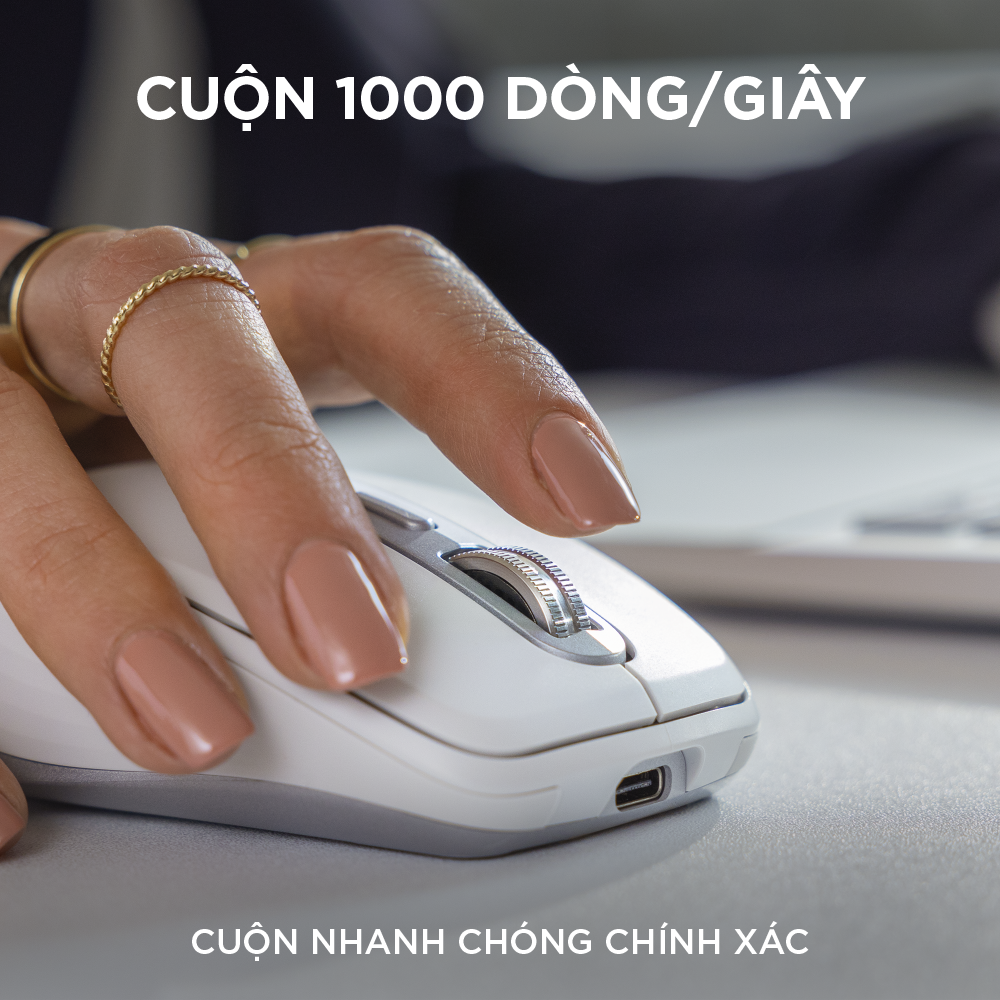 Chuột không dây Logitech MX Anywhere 3S Silent - Cuộn nhanh, 8000 DPI, lướt trên mọi bề mặt, USB C, Bluetooth, Windows PC, Linux, Chrome, Mac