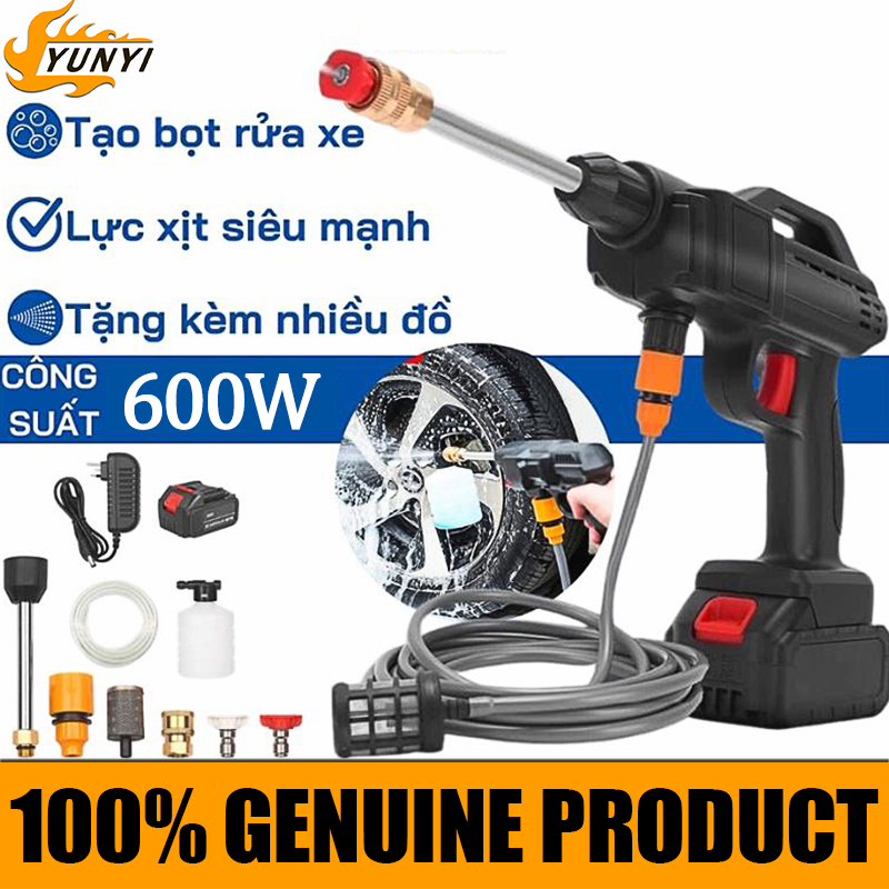 Máy rửa xe áp lực cao, máy rửa xe chạy pin cầm tay áp lực mạnh mẽ, pin sạc bền bỉ, đa chức năng, dễ sử dụng, 3 chế độ phun rửa Chuyên sử dụng vệ sinh ô tô, xe máy, vật Dụng Gia Đình, Vô Cùng Tiện Lợi, Máy rửa xe