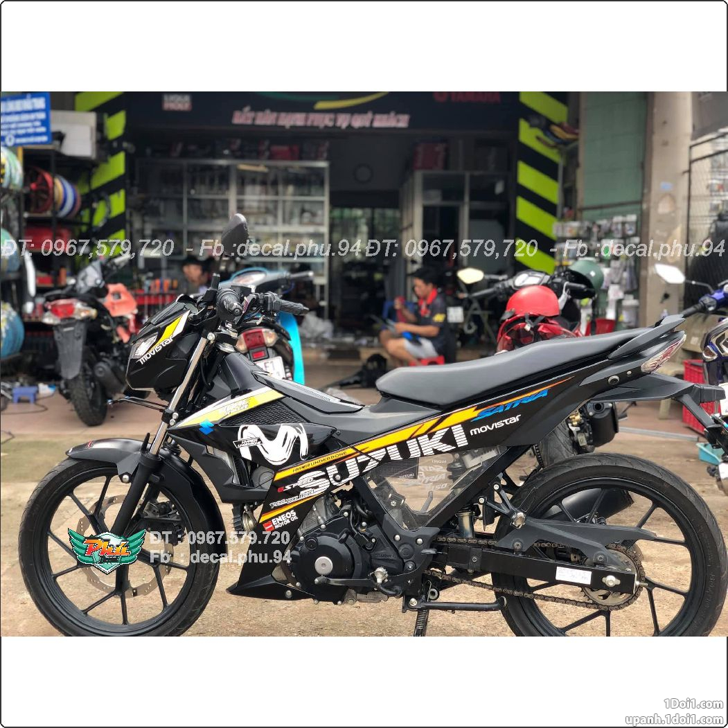 Tem rời Satria Movistar trắng đen (K)