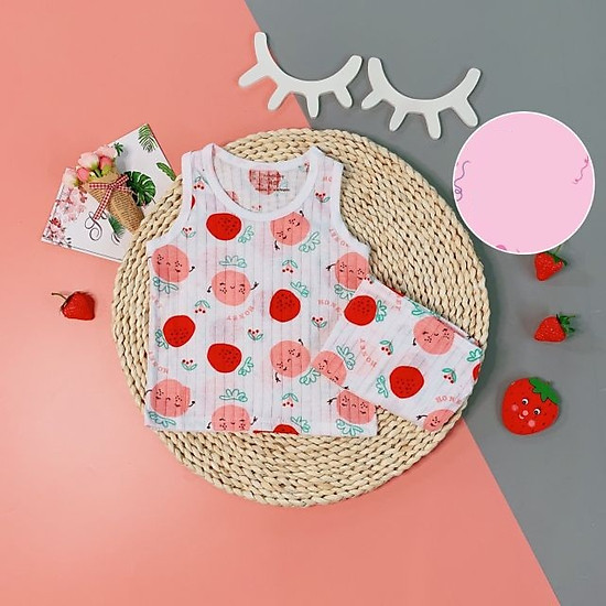 [HCM]set bộ cotton giấy ba lỗ bé trai gái (size 4-22kg)