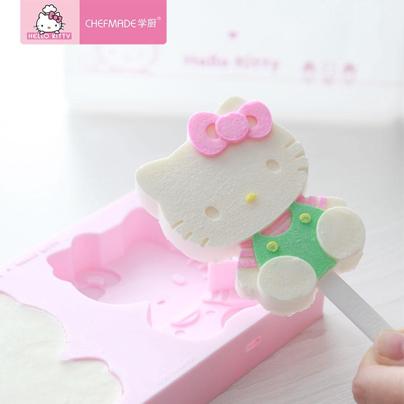 Hello Kitty (Hello Kitty) Được Ủy Quyền Chính Hãng Silicone Ice Cream Khuôn Sáng Tạo Vật Trang Trí Chefmade Học