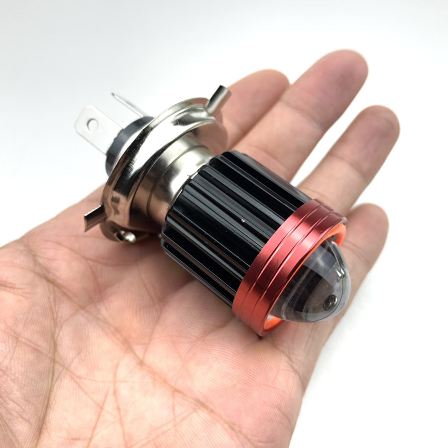 Đèn Pha Bi Cầu H4 Viền Led 12V Gắn Xe Máy [ 1 Chiếc ]