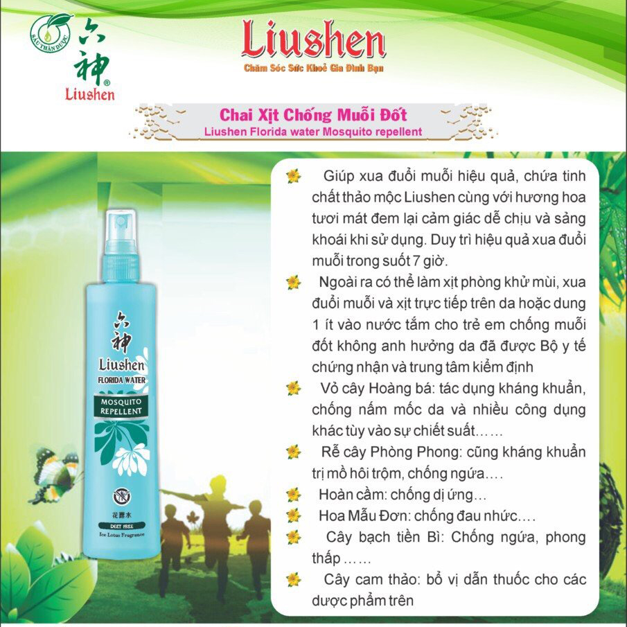 Chai Nước Hoa xịt chống muỗi đốt LIUSHEN 80ml