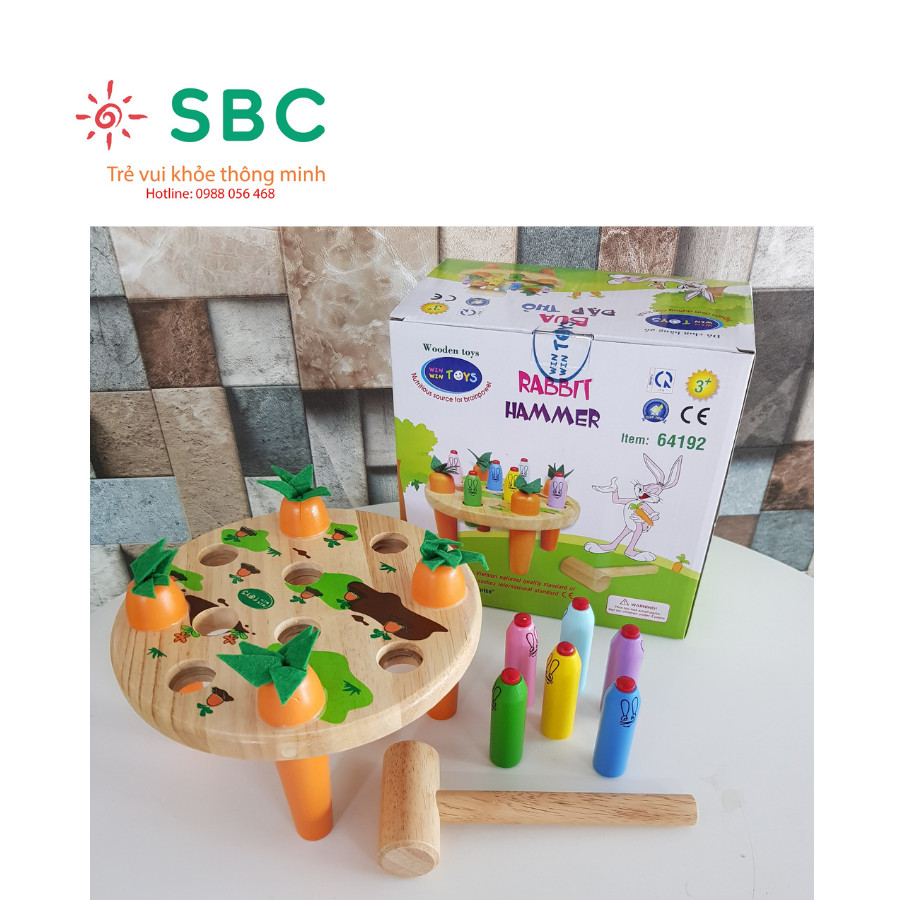 [HCM]Đồ chơi gỗ Winwintoys - Búa đập thỏ