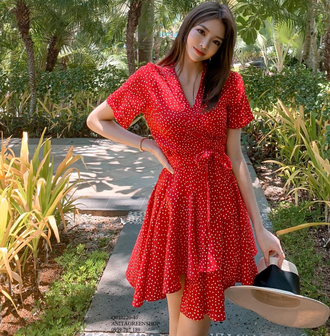 Q010220 ĐẦM XÒE CHẤM BI ĐẮP CHÉO