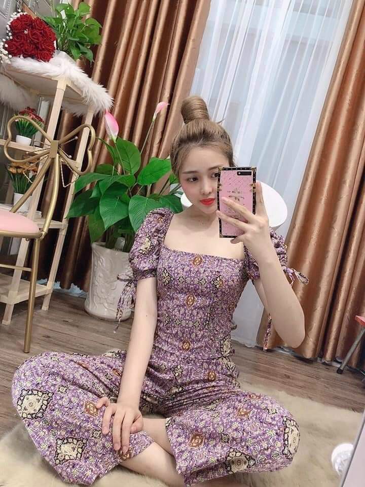 Set Thổ Cẩm Cổ Vuông Thời Trang dễ thương siêu hot ( ĐỎ )