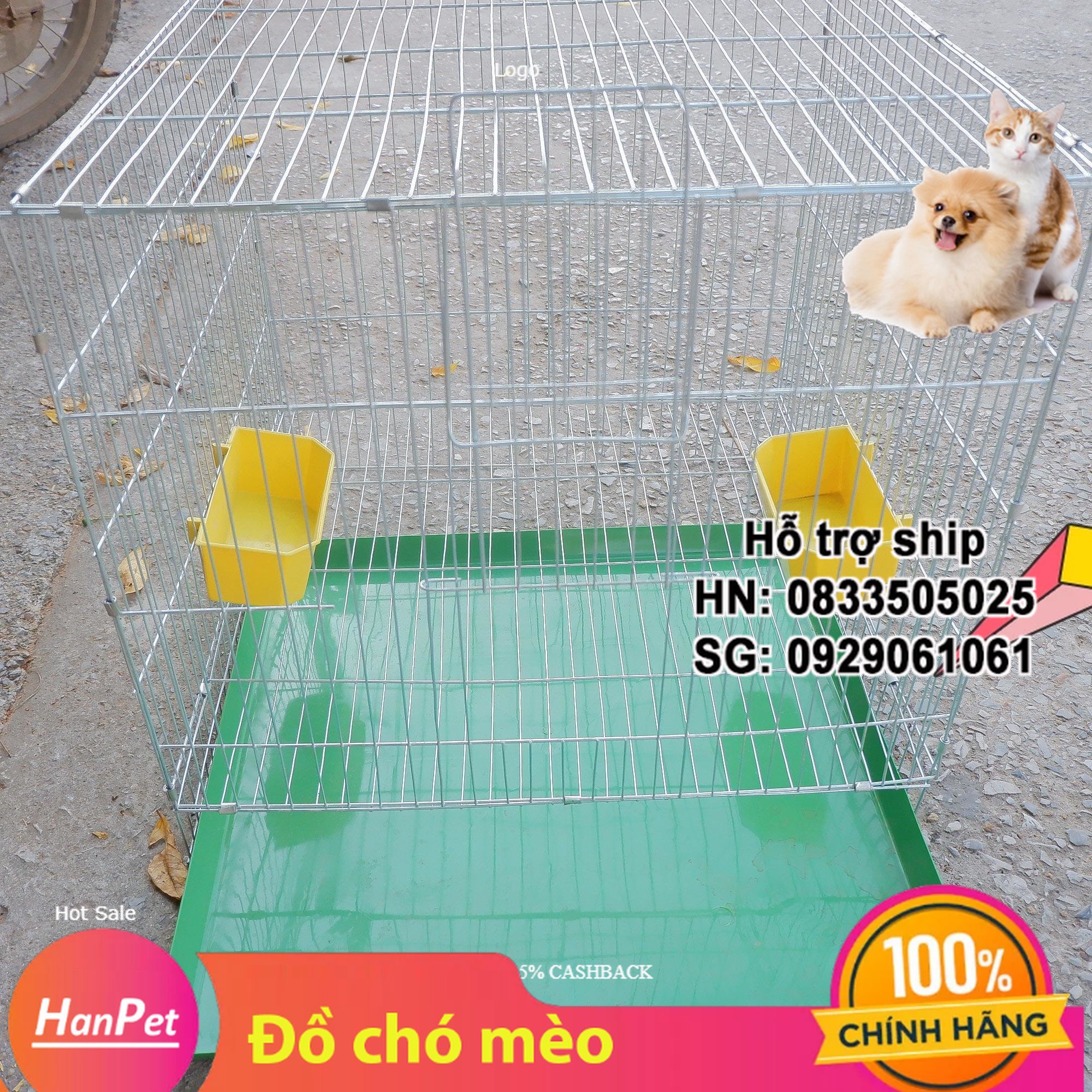 Hanpet - Lồng chim cảnh lắp ghép ( 50x50x50cm) - Lồng thú cưng sơn tĩnh điện màu trắng + tặng máng ăn, máng uống,