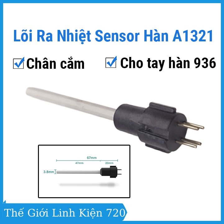 Lõi ra nhiệt sensor hàn A1321 chân cắm, ruột mỏ hàn thay thế cho tay hàn Hakko 936