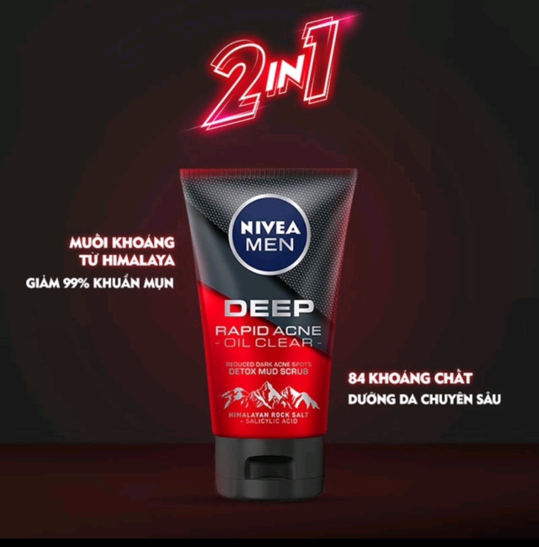 Sữa rửa mặt nivea MEN 100g