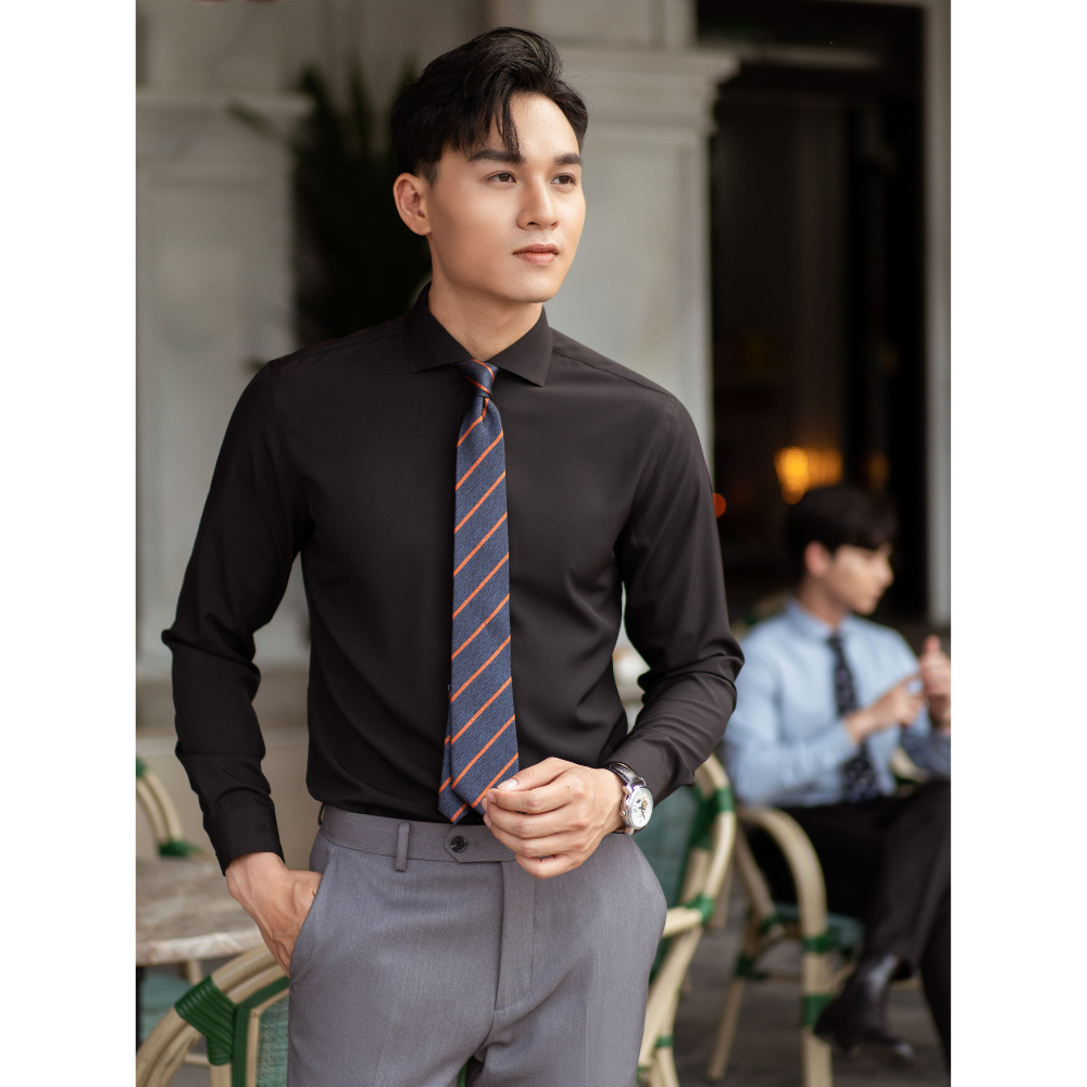 Áo Sơ Mi Dài Tay Nam Biluxury Black Basic 4SMDB003DEN
