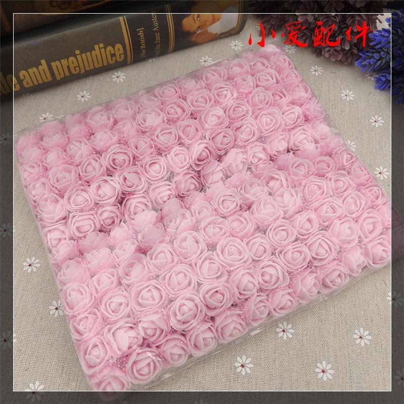 Túi 144 bông hoa hồng xốp pu kích thước 2,5cm ( hoa to ngón tay trỏ 1 chút)