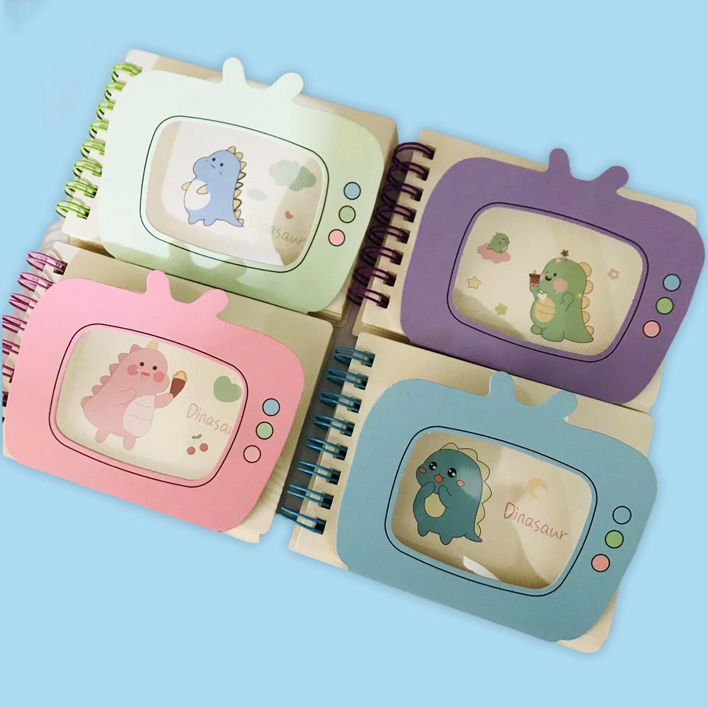 Sổ tay lò xo bìa trong hoạt hình dễ thương xinh xắn mẫu 5501 Phụ Kiện 68 (tùy chọn)