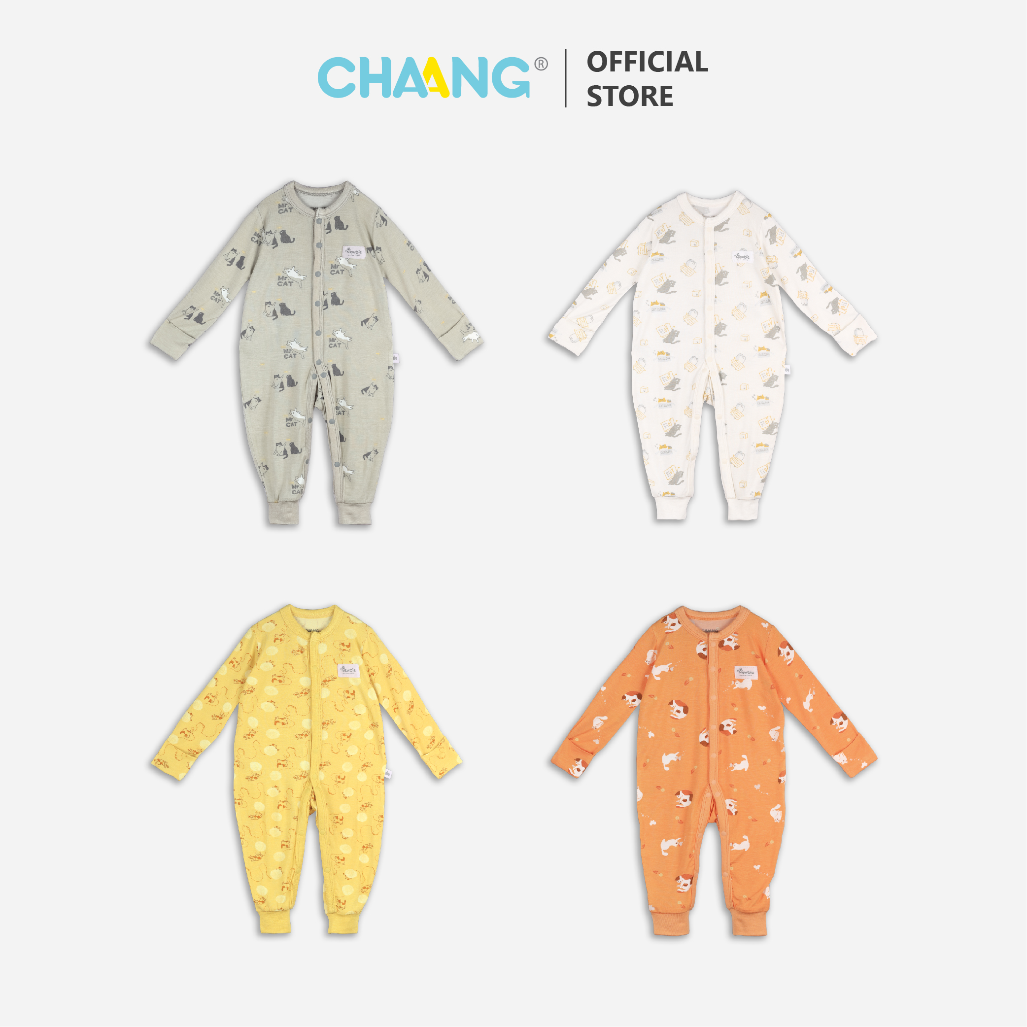 [CHAANG] Bộ body dài cúc giữa Mèo Chaang