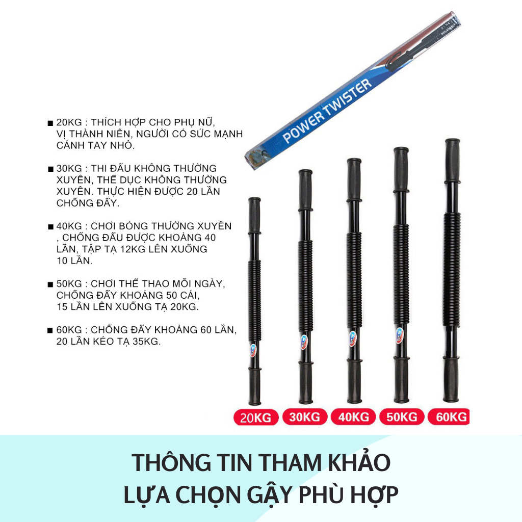 Lò xo tập cơ tay, thanh lò xo Titan kháng lực 20kg 30kg 50kg 60kg tập cơ tay, cơ bụng đa năng tại nhà hiệu quả