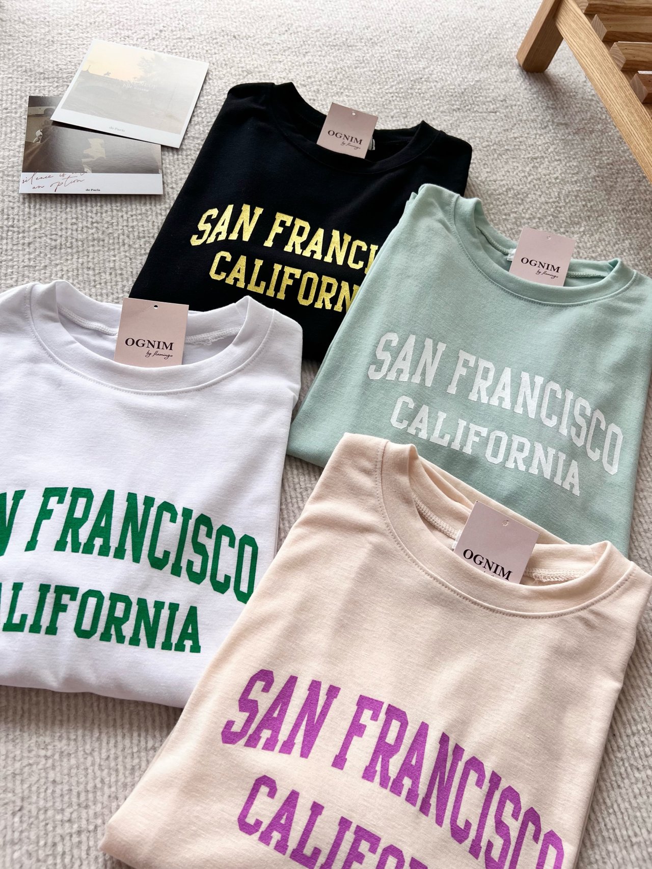 [ogniM Seoul] Áo phông San Francisco mềm mại phong cách Hàn Quốc (Made in Korea)