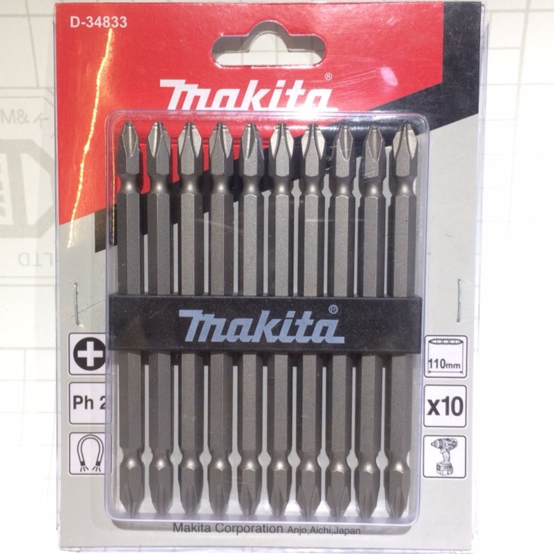 Mũi vít + 2 đầu makita ph2x110mm d-34833