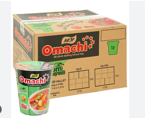 ( Thùng 24 ly ) Mì Ly Omachi tôm chua cay 66gr