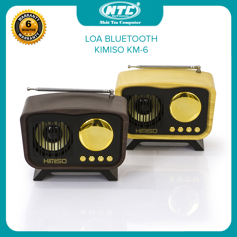 Loa bluetooth Kimiso KM-6 hỗ trợ nghe USB, gắn thẻ nhớ, kiểu dáng đài radio, cắm dây AUX (màu ngẫu nhiên)