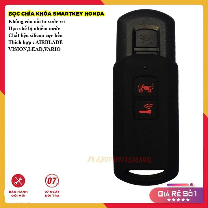 Bọc (Bao) Silicon Cho Chìa Smartkey Lead AirbladeVisionVario (Màu đen)